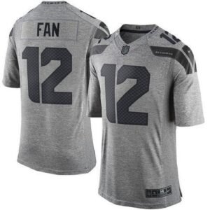 Nike Seahawks #12 Fan Gray Stitched NFL Limited Gridiron Gray Jersey