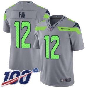 Nike Seahawks #12 Fan Gray Stitched NFL Limited Inverted Legend 100th Season Jersey