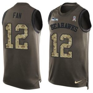 Nike Seahawks #12 Fan Green Stitched NFL Limited Salute To Service Tank Top Jersey