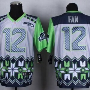 Nike Seahawks #12 Fan Grey Stitched NFL Elite Noble Fashion Jersey