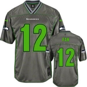 Nike Seahawks #12 Fan Grey Stitched NFL Elite Vapor Jersey