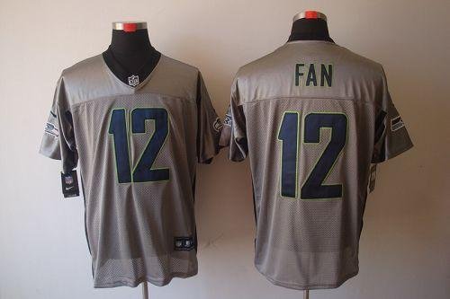 Nike Seahawks #12 Fan Grey Shadow Stitched NFL Elite Jersey