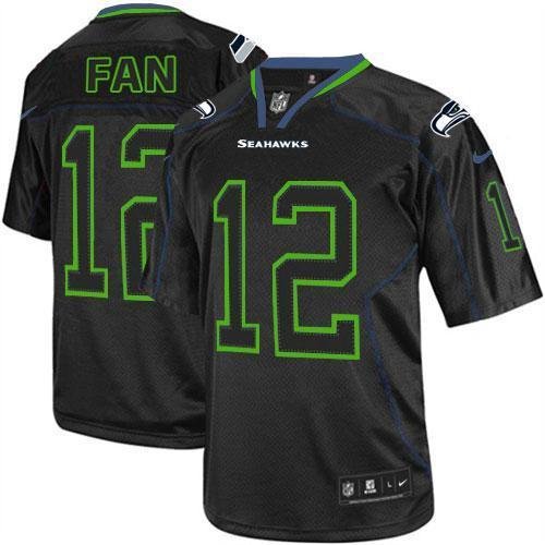 Nike Seahawks #12 Fan Lights Out Black Stitched NFL Elite Jersey