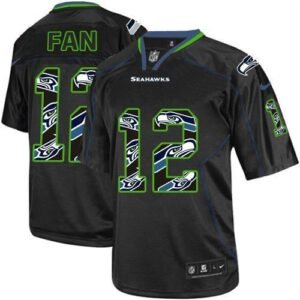 Nike Seahawks #12 Fan New Lights Out Black Stitched NFL Elite Jersey