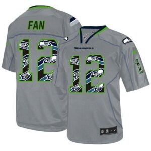 Nike Seahawks #12 Fan New Lights Out Grey Stitched NFL Elite Jersey