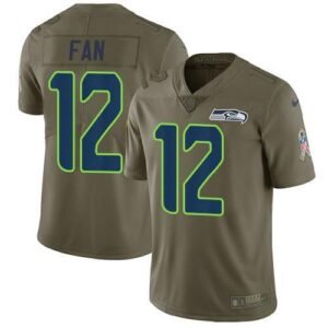 Nike Seahawks #12 Fan Olive Stitched NFL Limited 2017 Salute To Service Jersey