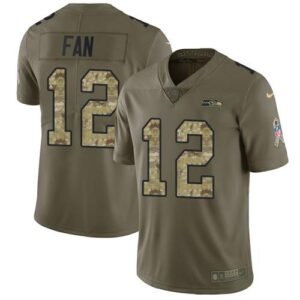 Nike Seahawks #12 Fan Olive/Camo Stitched NFL Limited 2017 Salute To Service Jersey