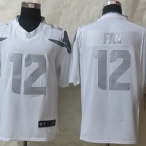 Nike Seahawks #12 Fan White Stitched NFL Limited Platinum Jersey