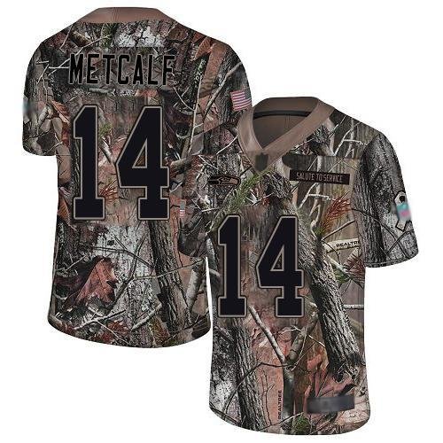 Nike Seahawks #14 D.K. Metcalf Camo Stitched NFL Limited Rush Realtree Jersey
