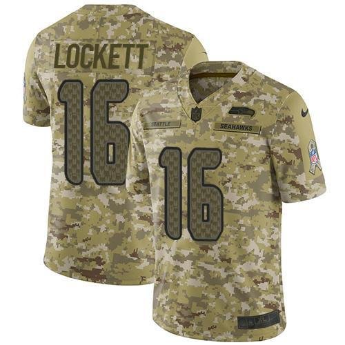 Nike Seahawks #16 Tyler Lockett Camo Stitched NFL Limited 2018 Salute To Service Jersey