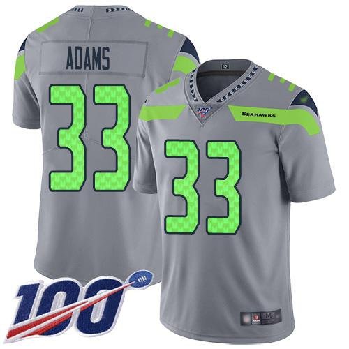 Nike Seahawks #33 Jamal Adams Gray Stitched NFL Limited Inverted Legend 100th Season Jersey