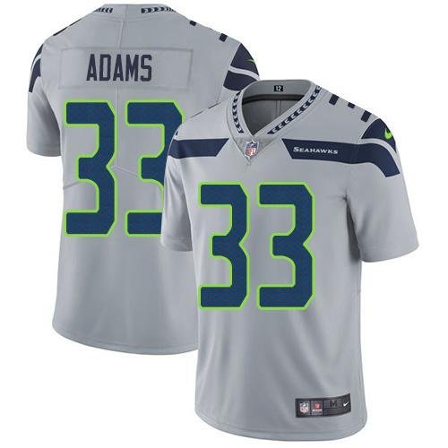 Nike Seahawks #33 Jamal Adams Grey Alternate Stitched NFL Vapor Untouchable Limited Jersey