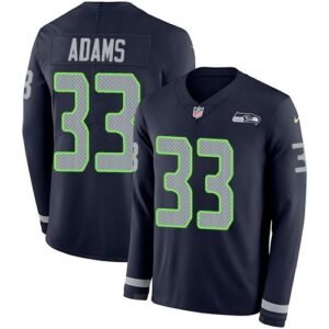 Nike Seahawks #33 Jamal Adams Steel Blue Team Color Stitched NFL Limited Therma Long Sleeve Jersey