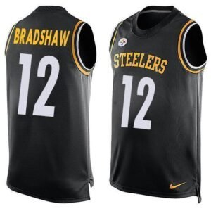 Nike Steelers #12 Terry Bradshaw Black Team Color Stitched NFL Limited Tank Top Jersey
