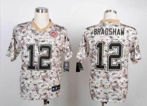 Nike Steelers #12 Terry Bradshaw Camo Stitched NFL Elite USMC Jersey