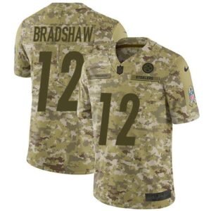 Nike Steelers #12 Terry Bradshaw Camo Stitched NFL Limited 2018 Salute To Service Jersey