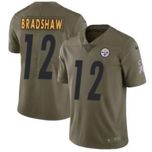 Nike Steelers #12 Terry Bradshaw Olive Stitched NFL Limited 2017 Salute To Service Jersey