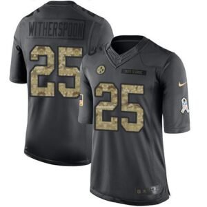 Nike Steelers #25 Ahkello Witherspoon Black Stitched NFL Limited 2016 Salute To Service Jersey