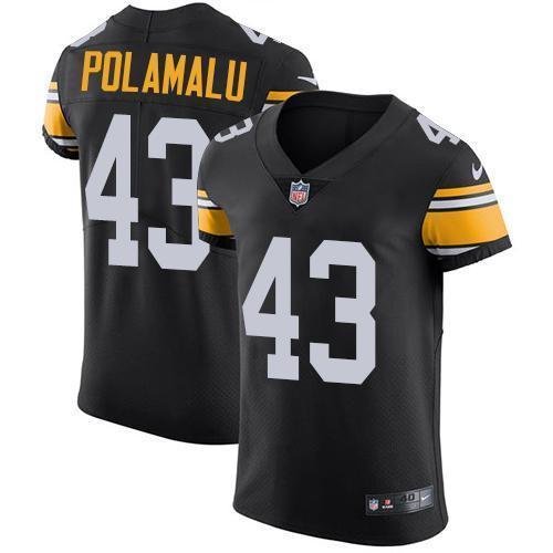 Nike Steelers #43 Troy Polamalu Black Alternate Stitched NFL Vapor Untouchable Elite Jersey