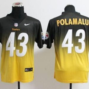 Nike Steelers #43 Troy Polamalu Black/Gold Stitched NFL Elite Fadeaway Fashion Jersey