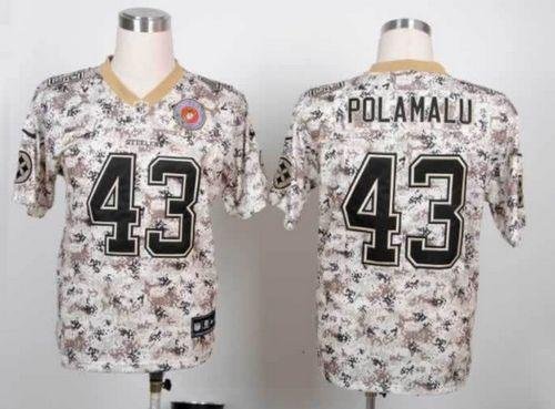 Nike Steelers #43 Troy Polamalu Camo Stitched NFL Elite USMC Jersey