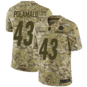 Nike Steelers #43 Troy Polamalu Camo Stitched NFL Limited 2018 Salute To Service Jersey