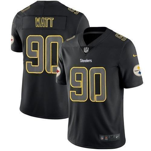 Nike Steelers #90 T. J. Watt Black Stitched NFL Limited Rush Impact Jersey