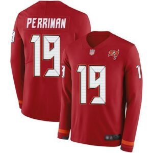 Nike Tampa Bay Buccaneers #19 Breshad Perriman Red Team Color Stitched NFL Limited Therma Long Sleeve Jersey