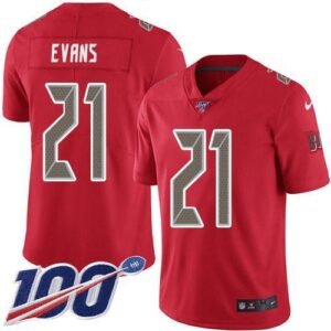 Nike Tampa Bay Buccaneers #21 Justin Evans Red Stitched NFL Limited Rush 100th Season Jersey
