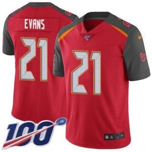 Nike Tampa Bay Buccaneers #21 Justin Evans Red Team Color Stitched NFL 100th Season Vapor Untouchable Limited Jersey