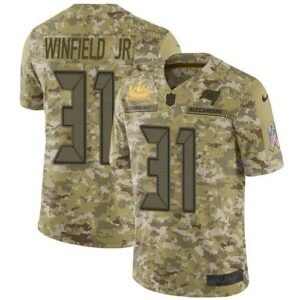 Nike Tampa Bay Buccaneers #31 Antoine Winfield Jr. Camo Super Bowl LV Champions Patch Stitched NFL Limited 2018 Salute To Service Jersey
