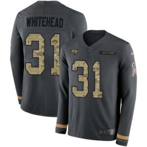 Nike Tampa Bay Buccaneers #31 Jordan Whitehead Anthracite Salute to Service Stitched NFL Limited Therma Long Sleeve Jersey