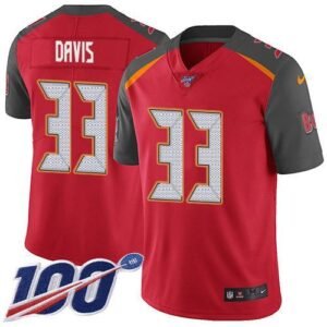 Nike Tampa Bay Buccaneers #33 Carlton Davis III Red Team Color Stitched NFL 100th Season Vapor Limited Jersey