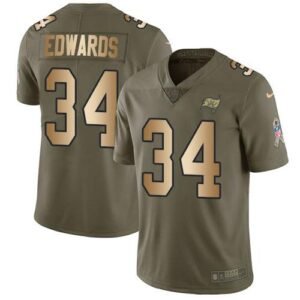 Nike Tampa Bay Buccaneers #34 Mike Edwards Olive/Gold Stitched NFL Limited 2017 Salute To Service Jersey