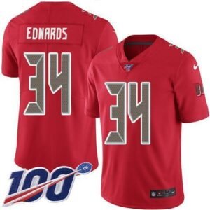 Nike Tampa Bay Buccaneers #34 Mike Edwards Red Stitched NFL Limited Rush 100th Season Jersey