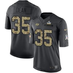 Nike Tampa Bay Buccaneers #35 Jamel Dean Black Super Bowl LV Bound Stitched NFL Limited 2016 Salute to Service Jersey