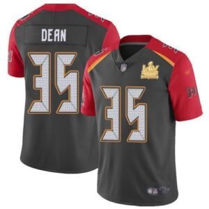 Nike Tampa Bay Buccaneers #35 Jamel Dean Gray Super Bowl LV Champions Patch Stitched NFL Limited Inverted Legend Jersey