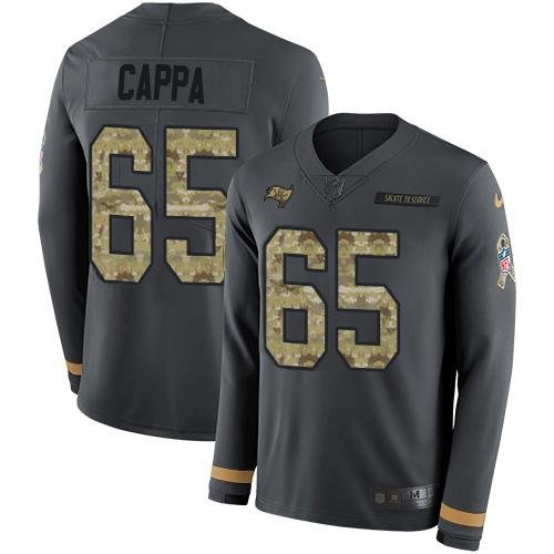 Nike Tampa Bay Buccaneers #65 Alex Cappa Anthracite Salute to Service Stitched NFL Limited Therma Long Sleeve Jersey
