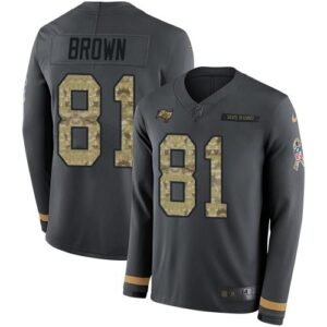 Nike Tampa Bay Buccaneers #81 Antonio Brown Anthracite Salute to Service Stitched NFL Limited Therma Long Sleeve Jersey
