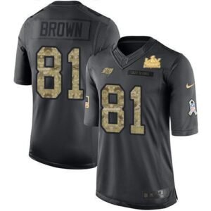 Nike Tampa Bay Buccaneers #81 Antonio Brown Black Super Bowl LV Champions Patch NFL Limited 2016 Salute to Service Jersey