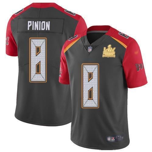 Nike Tampa Bay Buccaneers #8 Bradley Pinion Gray Super Bowl LV Champions Patch Stitched NFL Limited Inverted Legend Jersey