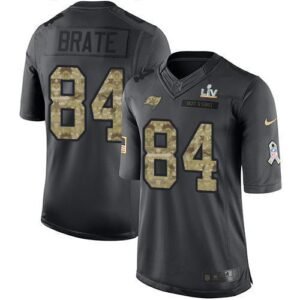 Nike Tampa Bay Buccaneers #84 Cameron Brate Black Super Bowl LV Bound Stitched NFL Limited 2016 Salute to Service Jersey