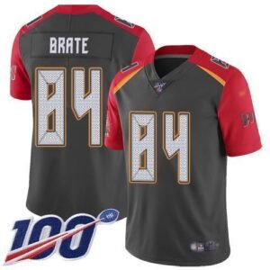 Nike Tampa Bay Buccaneers #84 Cameron Brate Gray Stitched NFL Limited Inverted Legend 100th Season Jersey
