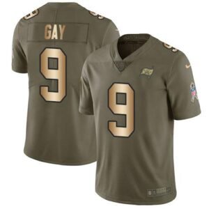 Nike Tampa Bay Buccaneers #9 Matt Gay Olive/Gold Stitched NFL Limited 2017 Salute To Service Jersey