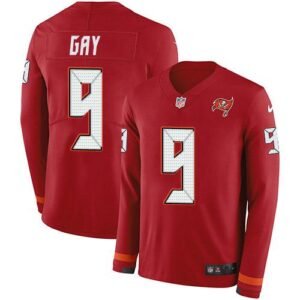 Nike Tampa Bay Buccaneers #9 Matt Gay Red Team Color Stitched NFL Limited Therma Long Sleeve Jersey