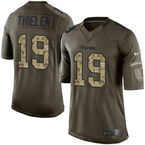 Nike Vikings #19 Adam Thielen Green Stitched NFL Limited 2015 Salute To Service Jersey