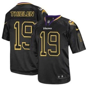 Nike Vikings #19 Adam Thielen Lights Out Black Stitched NFL Elite Jersey