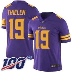 Nike Vikings #19 Adam Thielen Purple Stitched NFL Limited Rush 100th Season Jersey