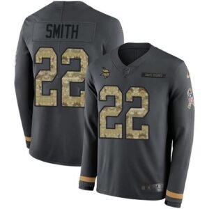 Nike Vikings #22 Harrison Smith Anthracite Salute To Service Stitched NFL Limited Therma Long Sleeve Jersey