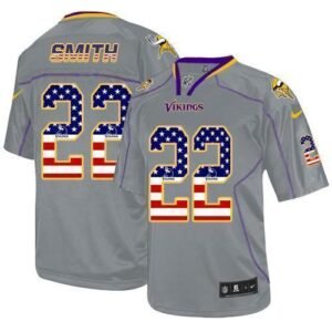 Nike Vikings #22 Harrison Smith Grey Stitched NFL Elite USA Flag Fashion Jersey